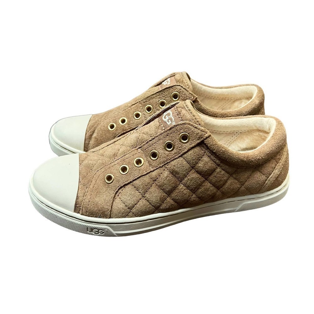 UGG Jemma Quilted Brown Suede Sneaker #1010650 Size 5.5 - Picture 5 of 8